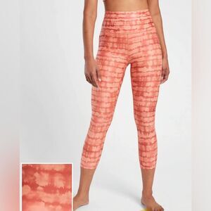 Athleta WOMENS Orange (kinda Tie-Dye)CAPRI Leggings 1x NWT